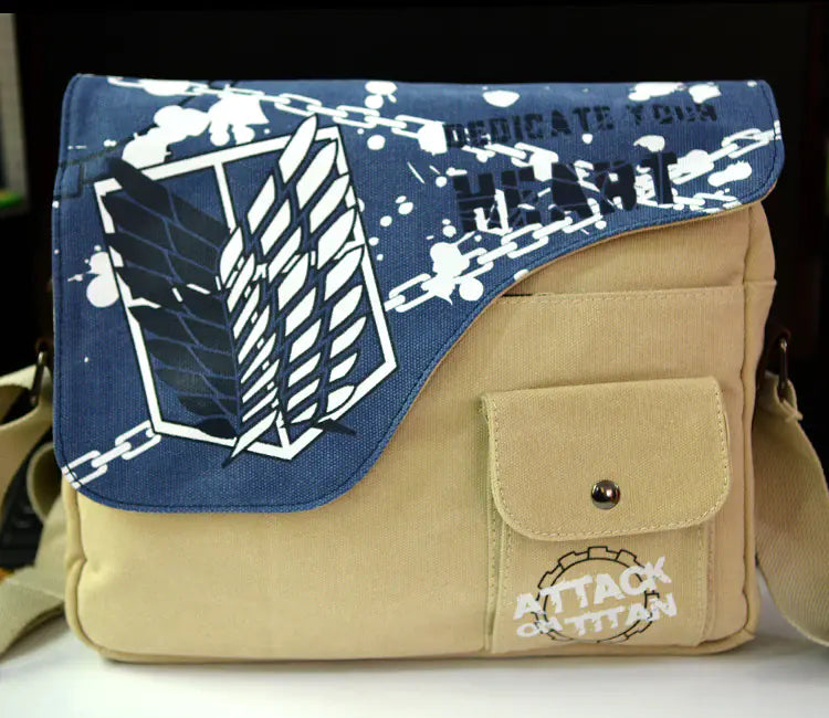 Anime Canvas Shoulder Bag Featuring Popular Characters