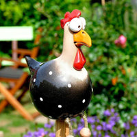 Yard Art Decor Chicken Garden Lawn Plug Hen Rooster Ornaments Hens Bird Statues Edge Seater Indoor Outdoor Decorations