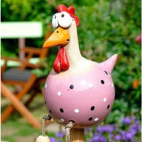 Yard Art Decor Chicken Garden Lawn Plug Hen Rooster Ornaments Hens Bird Statues Edge Seater Indoor Outdoor Decorations