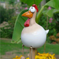 Yard Art Decor Chicken Garden Lawn Plug Hen Rooster Ornaments Hens Bird Statues Edge Seater Indoor Outdoor Decorations