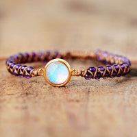 Stone Wrap Bracelets Femme Amethysts Opal String Braided Yoga Friendship Bracelet Bangle Bohemian Jewellery