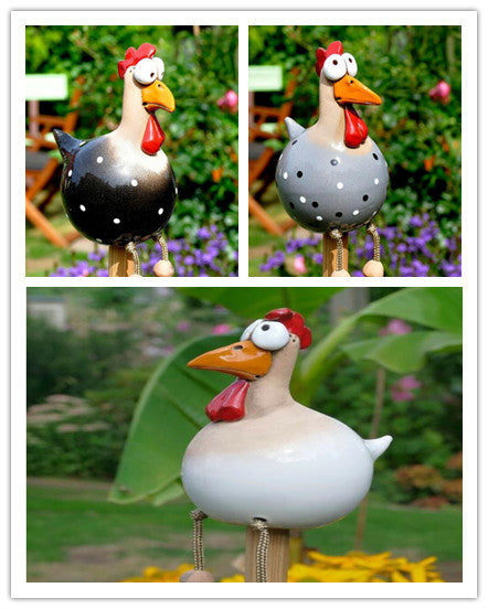 Yard Art Decor Chicken Garden Lawn Plug Hen Rooster Ornaments Hens Bird Statues Edge Seater Indoor Outdoor Decorations