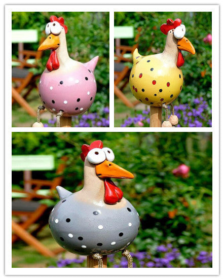 Yard Art Decor Chicken Garden Lawn Plug Hen Rooster Ornaments Hens Bird Statues Edge Seater Indoor Outdoor Decorations