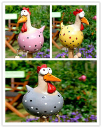 Yard Art Decor Chicken Garden Lawn Plug Hen Rooster Ornaments Hens Bird Statues Edge Seater Indoor Outdoor Decorations