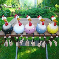 Yard Art Decor Chicken Garden Lawn Plug Hen Rooster Ornaments Hens Bird Statues Edge Seater Indoor Outdoor Decorations