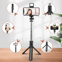 Compatible with Apple, Mobile Phone Selfie Stick Bluetooth Integrated Video Camera Bracket Telescopic Live Tripod Phone Stand For Phone Accessorie