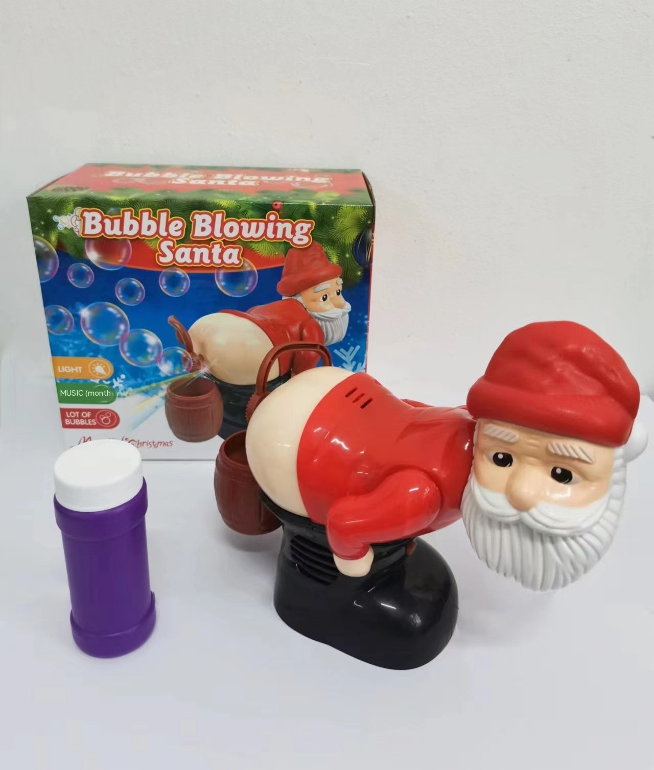 Electric Santa Claus Bubbles Machine Blowing Bubbles Music Light Entertainment Toy Prank Funny Ornament Christmas Gifts Christmas Decorations