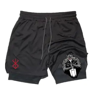 Anime Berserk Quick Dry Sports Shorts with Pockets (One)